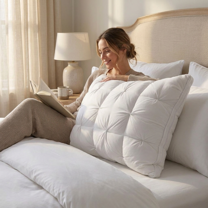 White Puff Grid Pillow