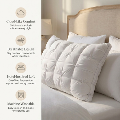 White Puff Grid Pillow